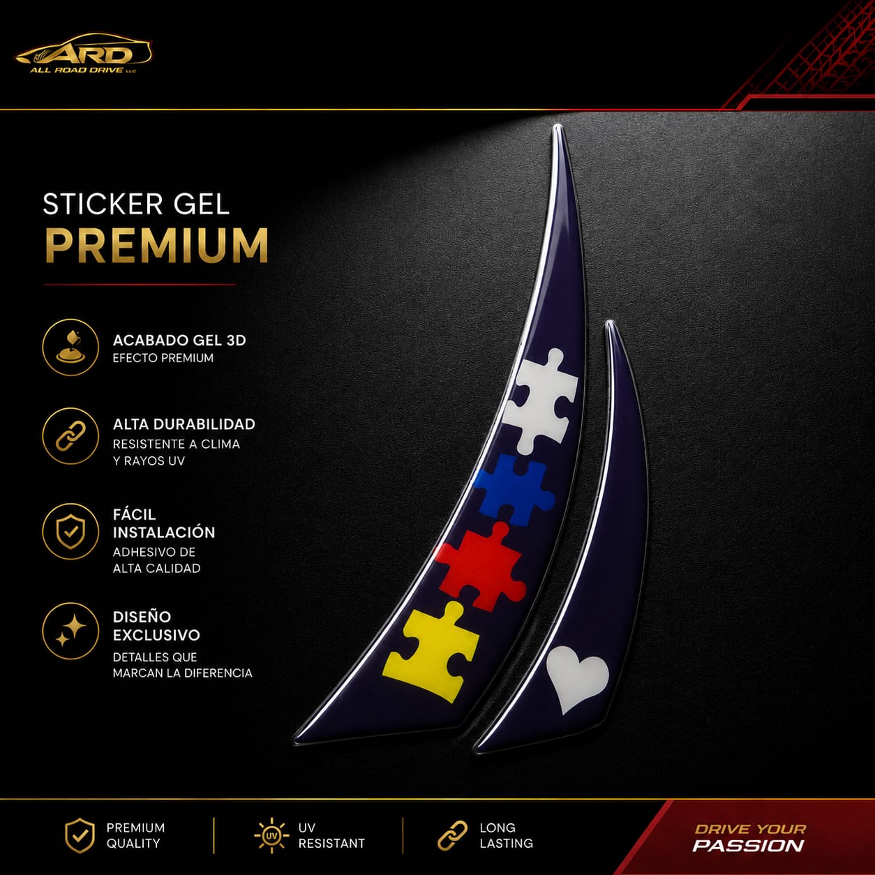 Autism Nautical Gel Sticker