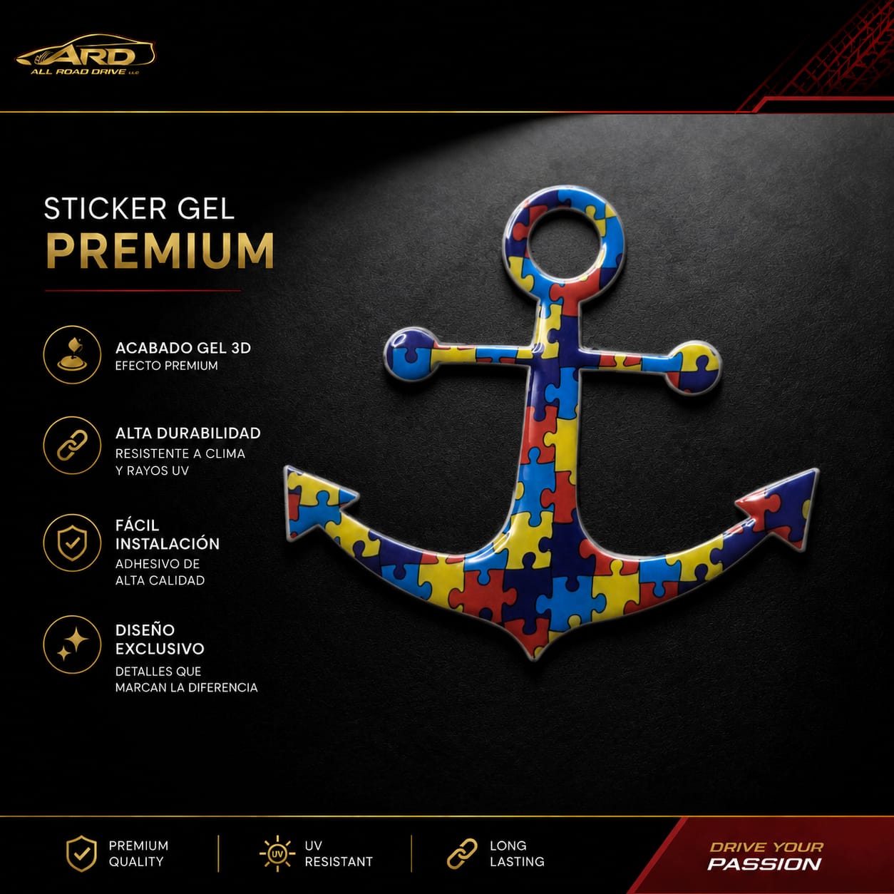 Autism Anchor Gel Sticker